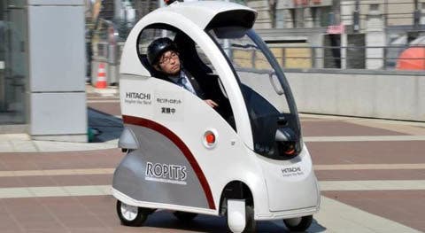 Diseñan en Japón ROPITS un vehículo eléctrico con piloto automático