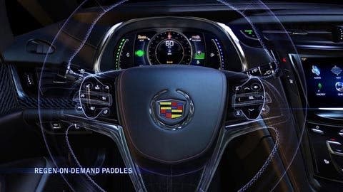 El Cadillac ELR con selector de frenada regenerativa en el volante