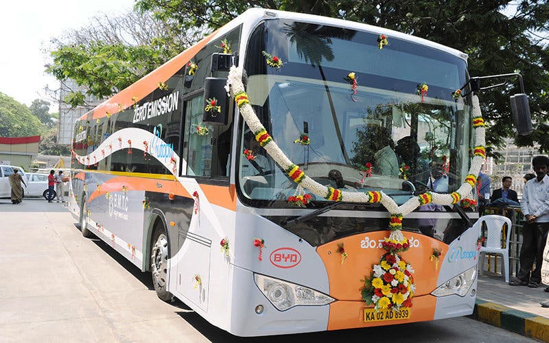 BMTC launches Indiaís First Electric Bus at BMTC Central Office in Bangalore on Sunday 2nd March 2014.