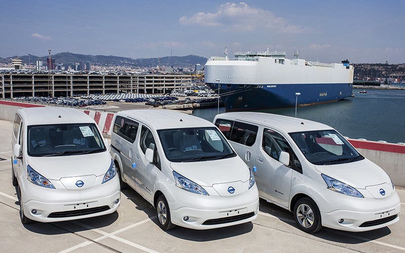 NDS (Nissan Distribution Service en el puerto de Barcelona) e-NV200 equipada con la batería mejorada de 40kWh