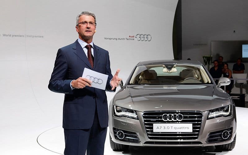 Rupert Stadler, Vorsitzender des Vorstands AUDI AG bei der Weltpremiere des neuen Audi A7 Sportback in München.
Rupert Stadler, Chairman of the Board of Management AUDI AG at the World Premier of the new Audi A7 Sportback in Munich.