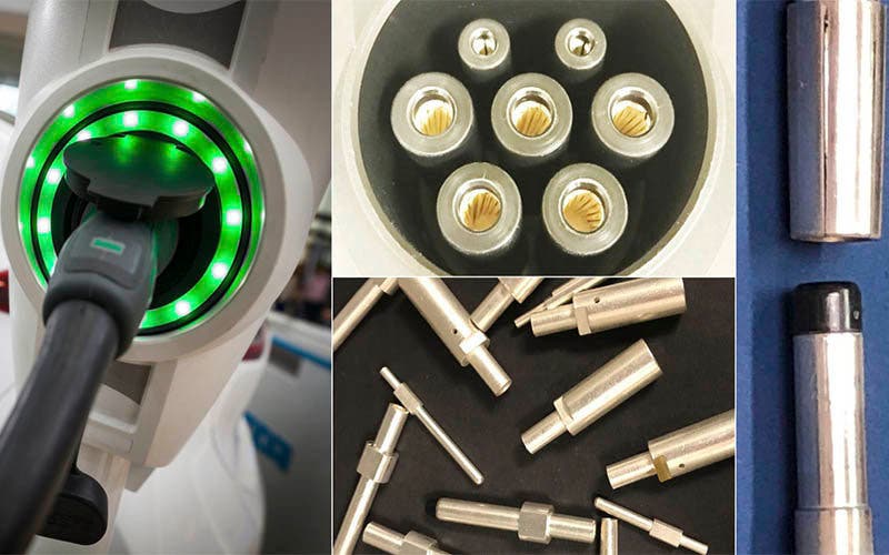 Los pines de los conectores de los vehículos eléctricos fabricados con materiales de Xtalic no muestran desgaste tras 10.000 ciclos de carga y descarga