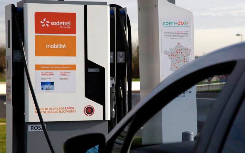 Estación de recarga de EDF, gestionada por Sodetrel
