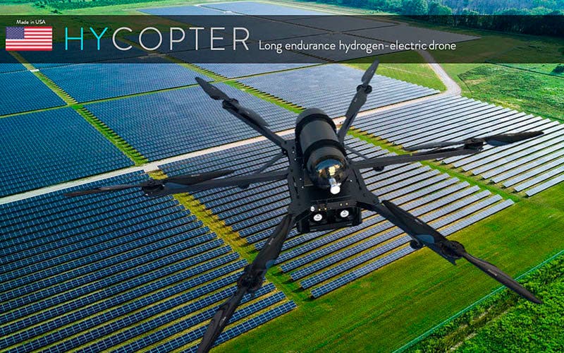 El  Hycopter es un dron de hidrógeno capaz de volar durante 3 horas y media