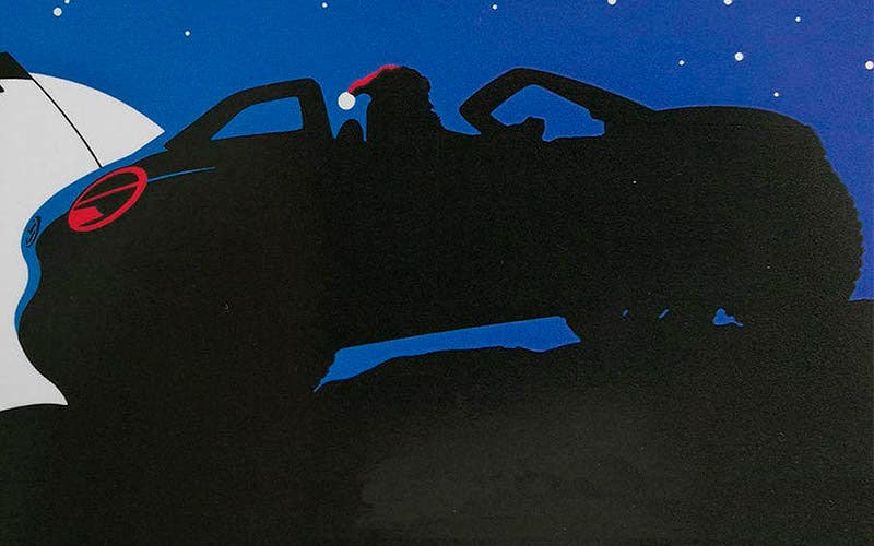 Papa Noel a los mandos del futuro buggy Meyers Manx de la familia Volkswagen I.D.