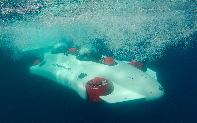 El submarino eléctrico DeepFlight Dragon es fácil de manejar y muy seguro, para permitir disfrutar de las profundidades marinas con total tranquilidad