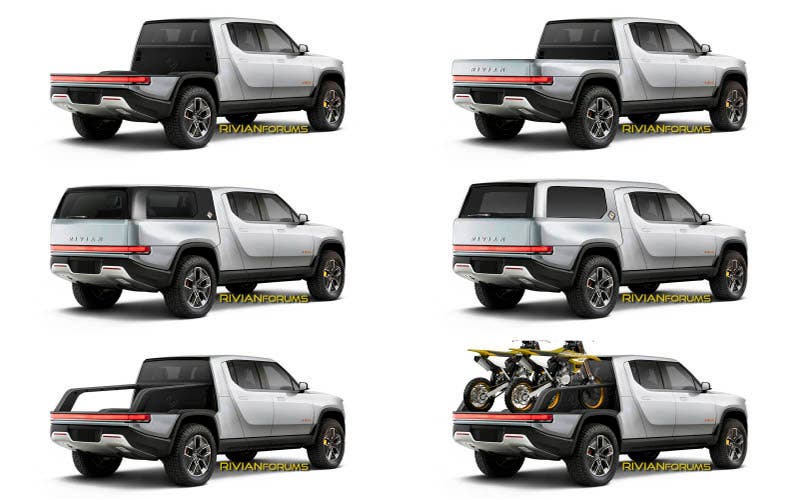 Diferentes configuraciones de la La pick-up eléctrica Rivian R1T rivianforums.com