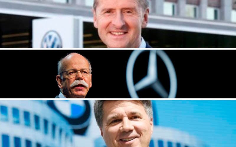 Herbert Diess Dieter Zetsche y Harald Krüger