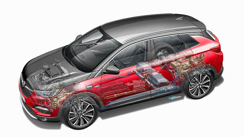 La mecánica híbrida del Opel Grandland X Hybrid4 ha sido desarrollada por el Grupo PSA