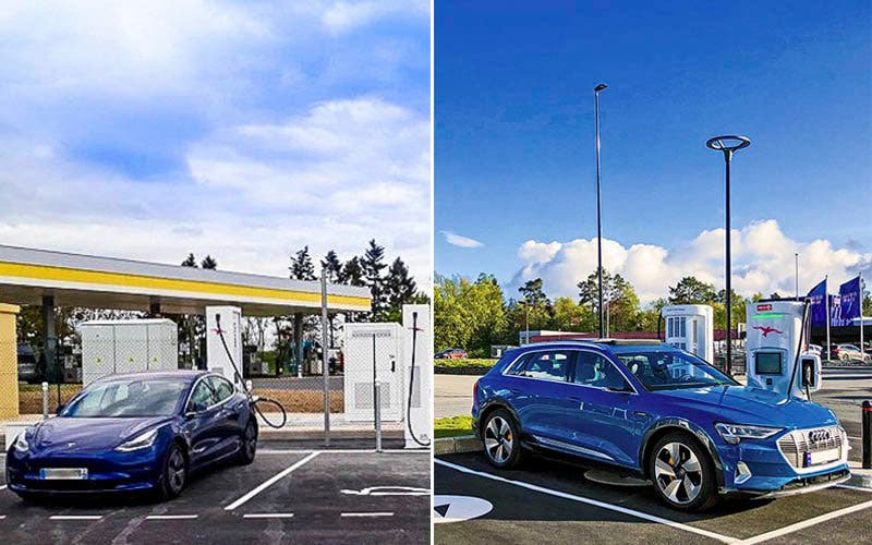 Prueba de recarga rápida, Tesla Model X frente al Audi e-tron