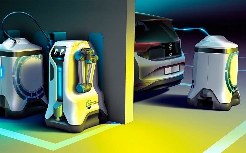 robot autónomo recarga coches eléctricos Volkswagen