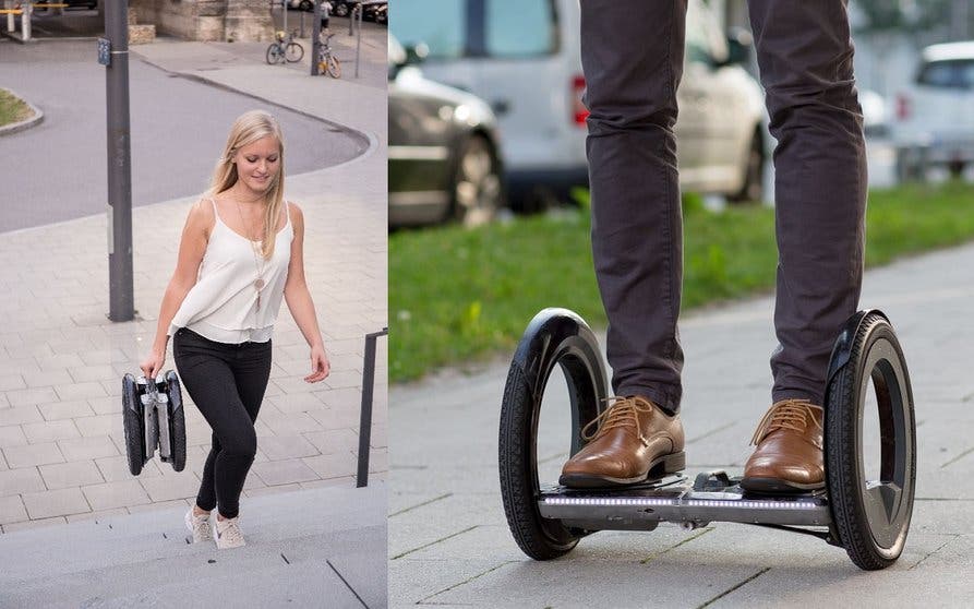 La hoverboard plegable de UrmO.