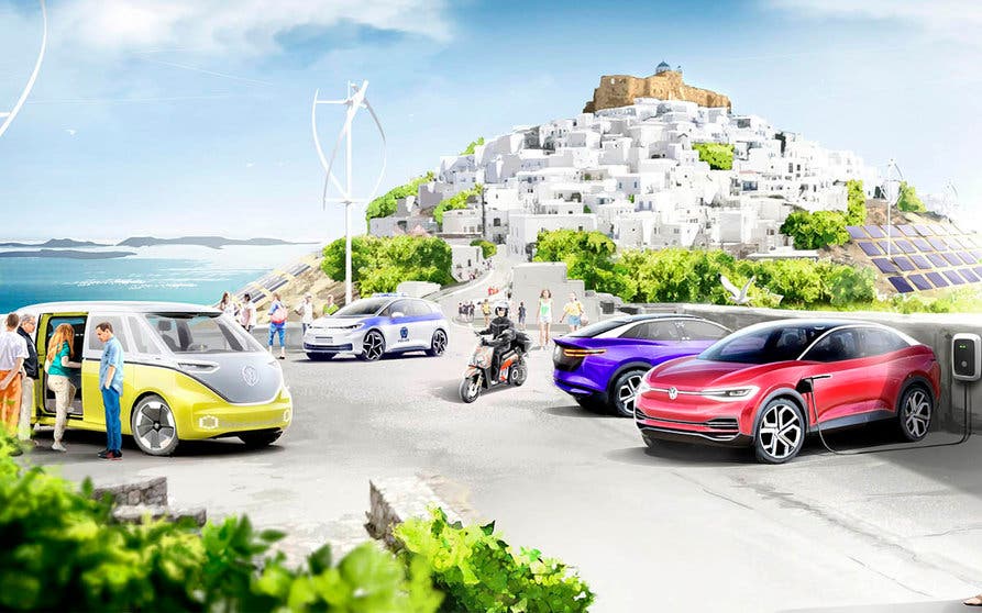 Astypalea paraiso coches electrucos turismo sostenible volkswagen
