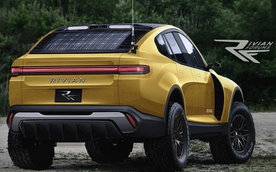 Recreación sobre un SUV deportivo de Rivian por RivianForums.