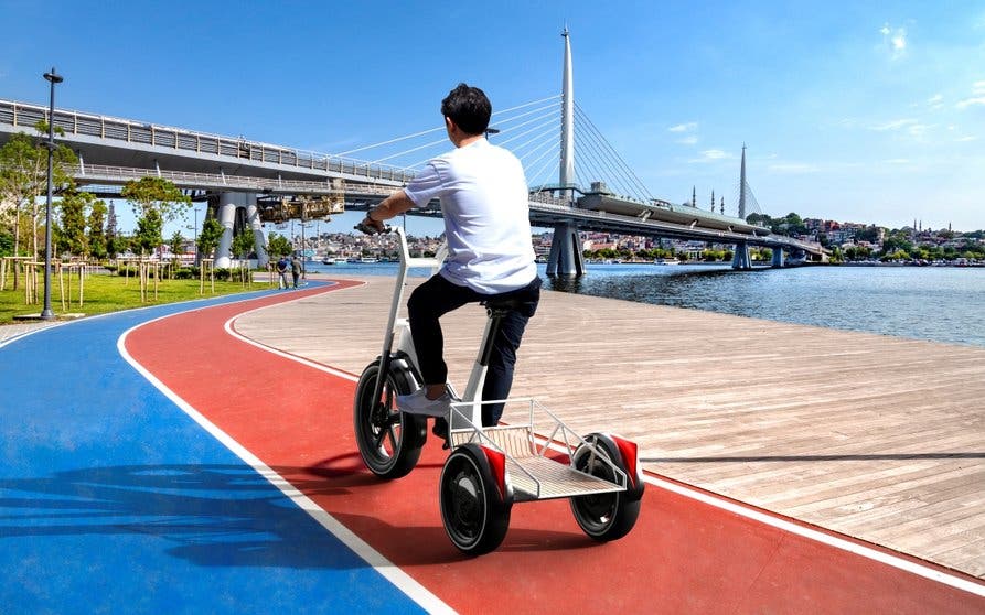 Bicycle and jogging track which newly constructed and Metro Bridge near the seaside of Golden Horn around Karakoy neighborhood of Beyoglu district.