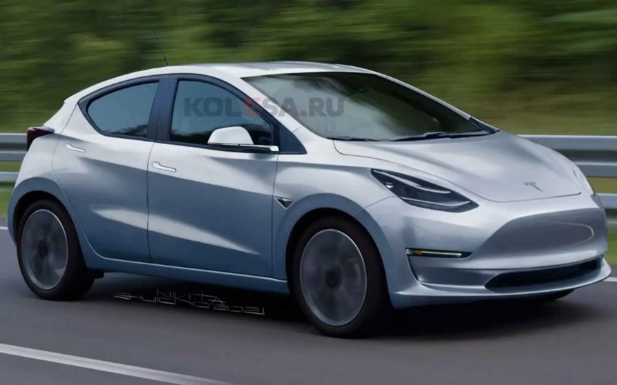 Render del Tesla Model 2.