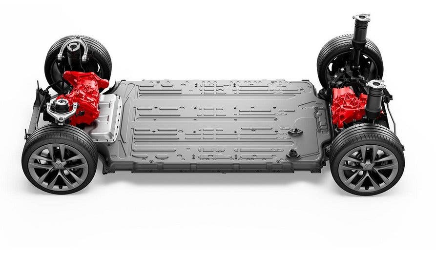 Plataforma eléctrica del Tesla Model S.