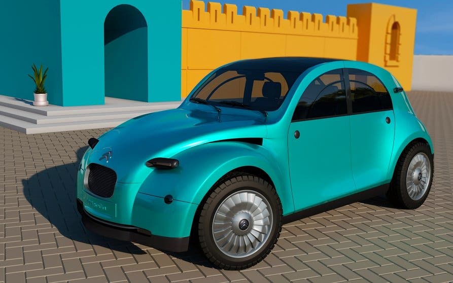 Render Citroën 2 CV eléctrico.