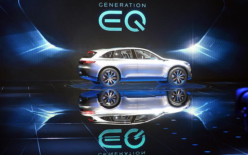 The electric car study of the generation 'EGQ' by Mercedes-Benz being presented during the first press day at the Paris Motor Show (Mondial de l'Automobile) in Paris, France, 29 September 2016. The bi-annual automotive fair is open from 1 to 16 October 2016. Photo by: Uli Deck/picture-alliance/dpa/AP Images