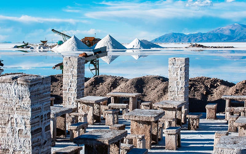 Salinas Grandes on Argentina Andes is a salt desert in the Jujuy Province. More significantly, Bolivas Salar de Uyuni is also located in the same region.