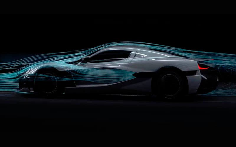 Simulación en el túnel de viento virtual del Rimac Concept_Two