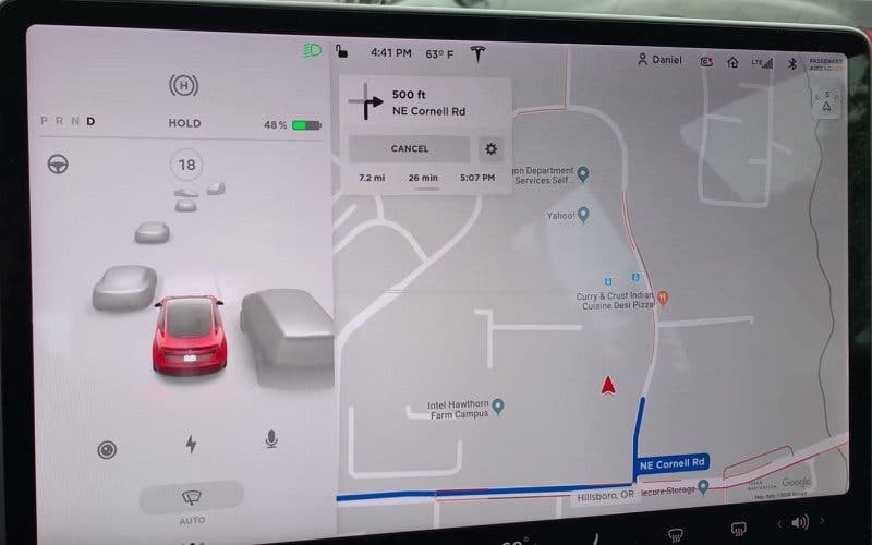 Nueva interfaz de visualización del Tesla Model 3