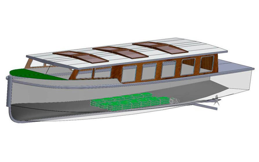 barco electrico Sylvia baterias tesla model s