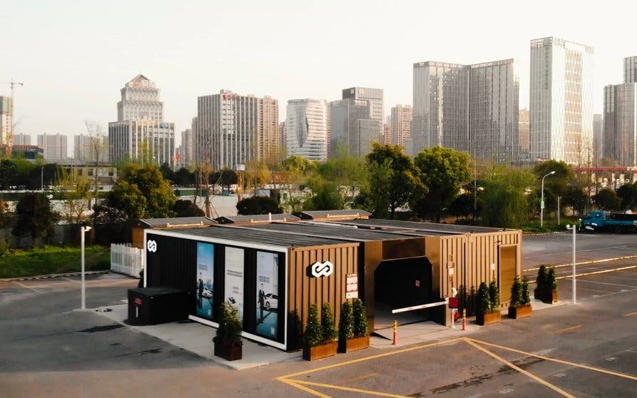 Estación de intercambio de baterías de Geely.