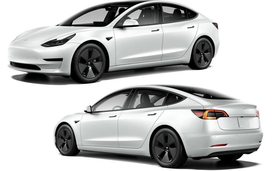 Aspecto del Tesla Model 3 más básico.