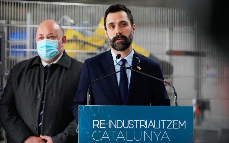 El consejero de Empresa y Trabajo, Roger Torrent i Ramió, durante su intervención.