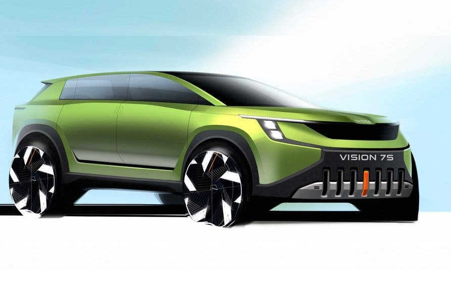 Primeros renders oficuales del Skoda Vision 7S.