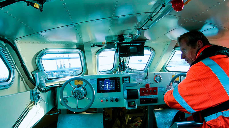 Interior del bote salvavidas