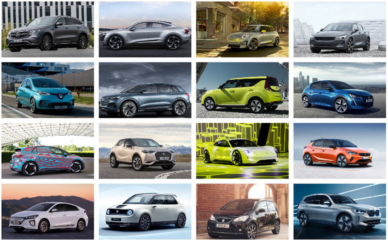 Catálogo de coches eléctricos para 2019  y 2020.