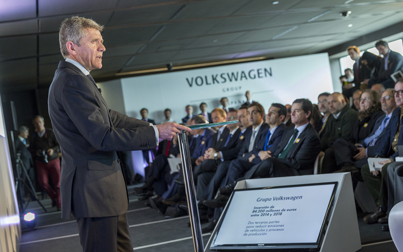 El presidente de Volkswagen Group España Distribución, Francisco Pérez Botello, en un encuentro con la prensa.