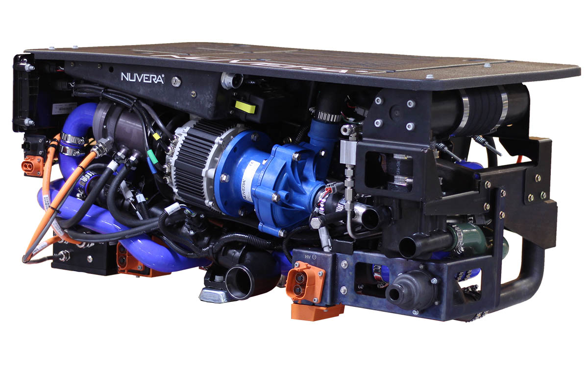 La pila de combustible de hidrógeno de Nuvera es puede instalarse en los vehículos eléctricos comerciales existentes y puede funcionar para suministrar energía primaria, o como extensor de autonomía.