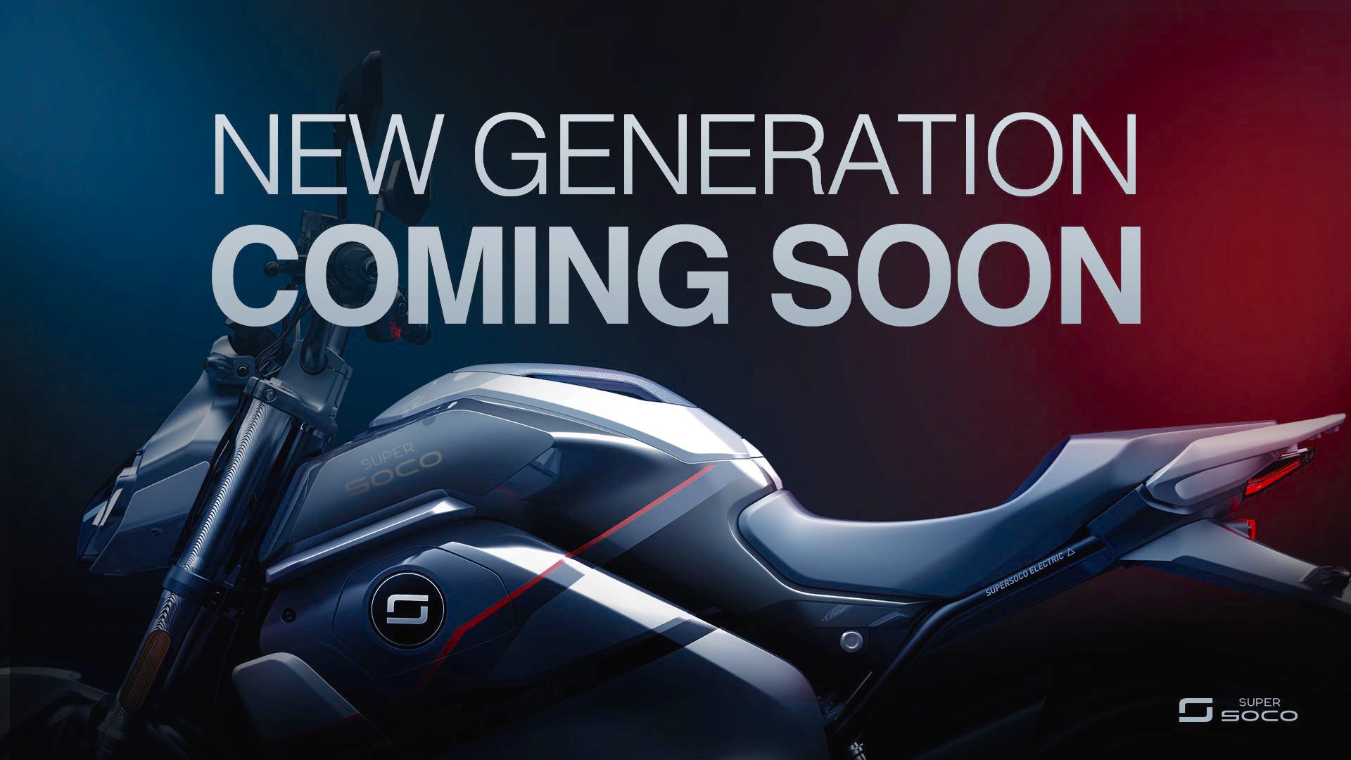Imagen que Super Soco mostró anteriormente de esta nueva motocicleta eléctrica de corte prestacional.