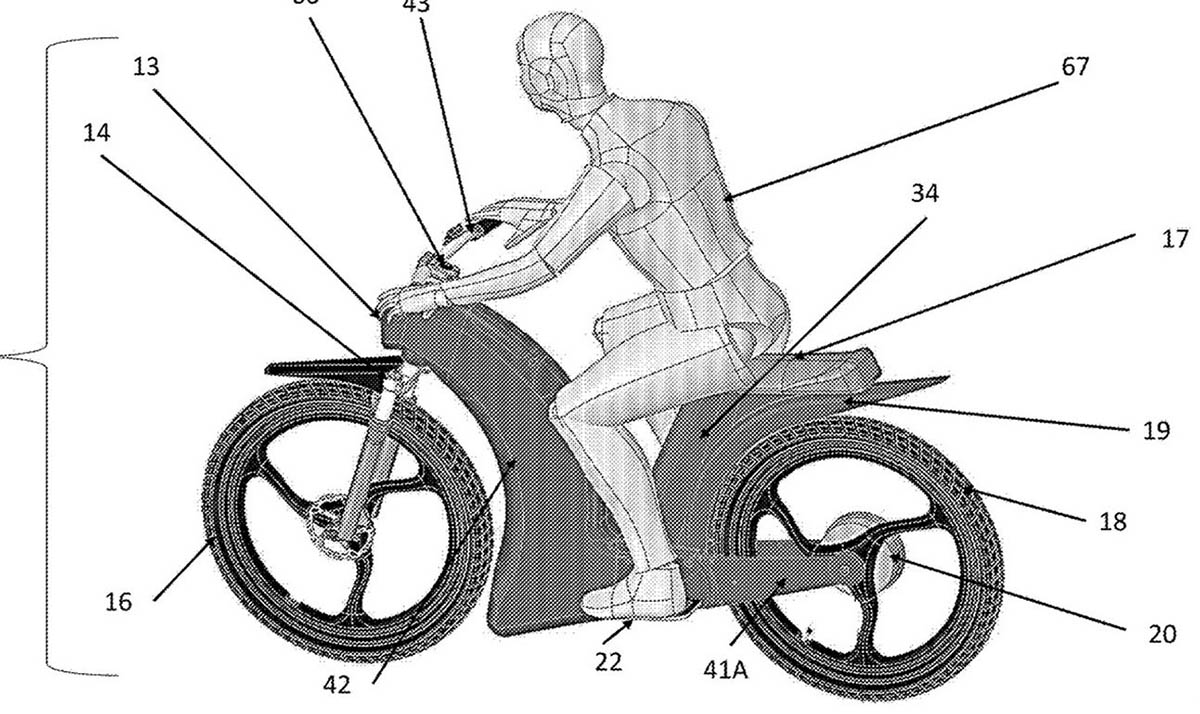 Patente bicicleta electrica scooter electrico Fuell modo scooter