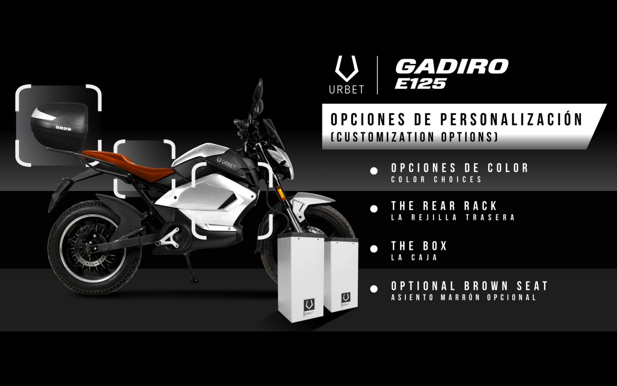 La Urbet Gadiro E125 eléctrica añade nuevas opciones de personalización a su catálogo thumbnail
