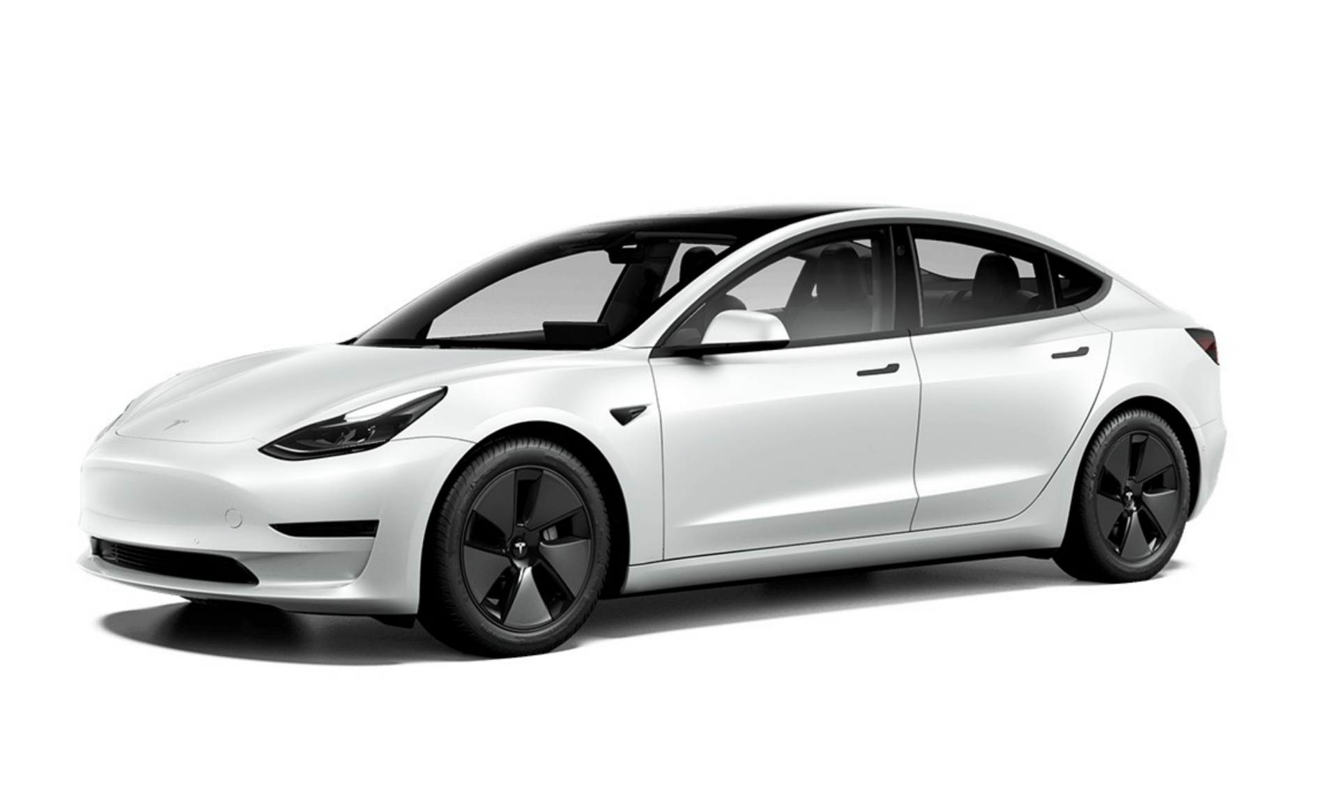 Aspecto del Tesla Model 3 más básico.