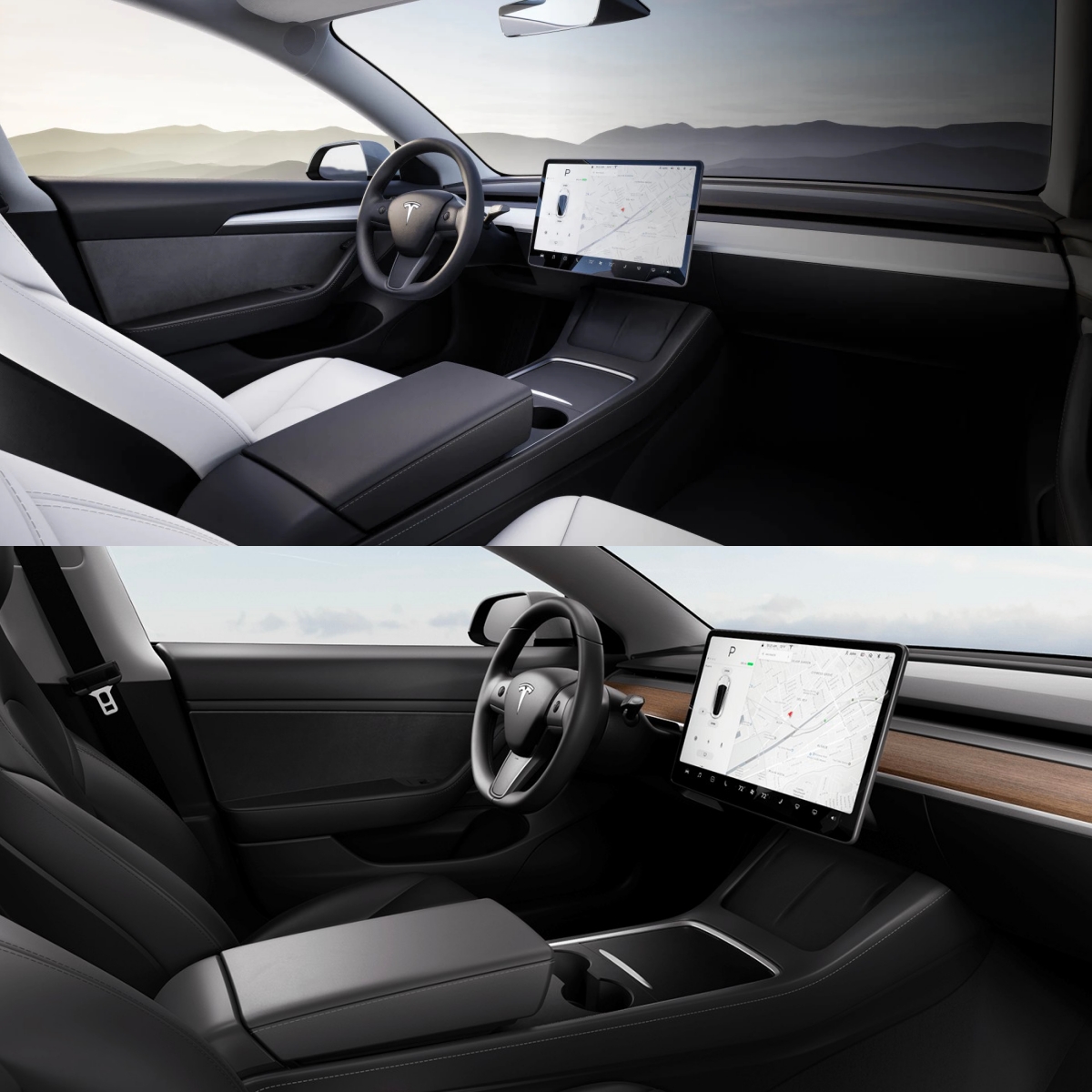 Interior del Tesla Model 3.