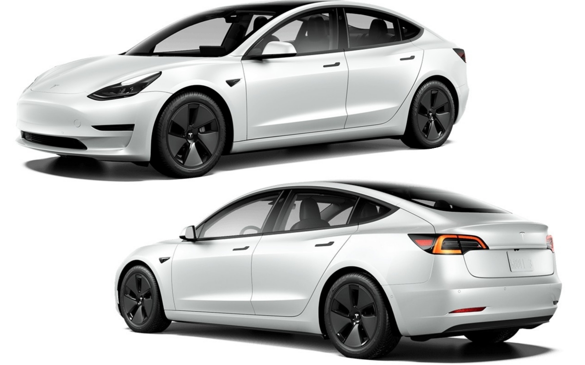 Aspecto del Tesla Model 3 más básico.