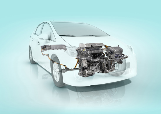 Radiografía del Toyota Prius. La evolución de 2009, respecto a su predecesora, aumenta en un 24% la potencia (136 CV frente a 111 CV) y reduce en un 14% las emisiones de CO2 (89 gr/km frente a 104 gr/km).