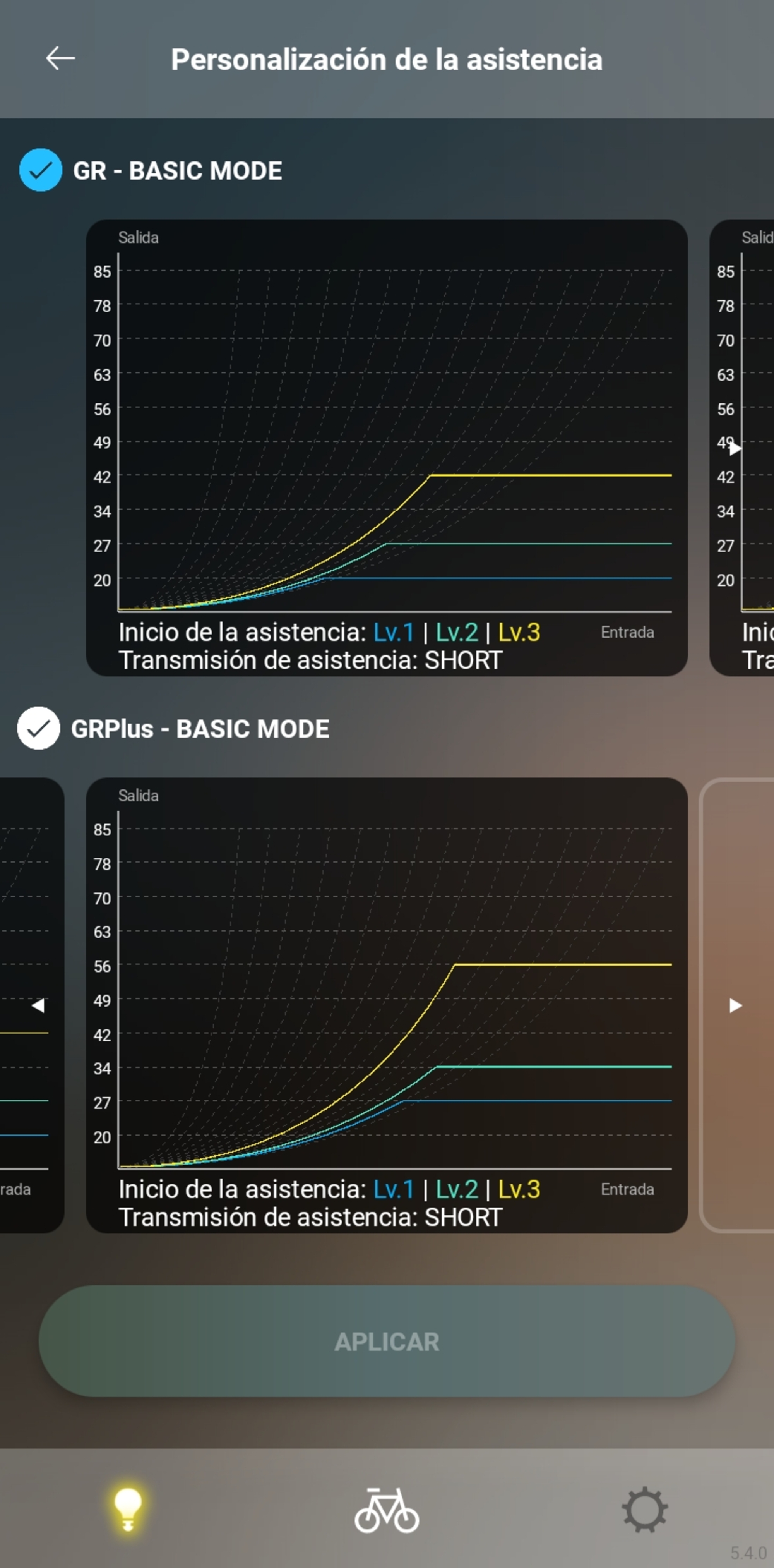 Para la carrera escogimos el modo GR. Para la carrera escogimos el modo GR.
