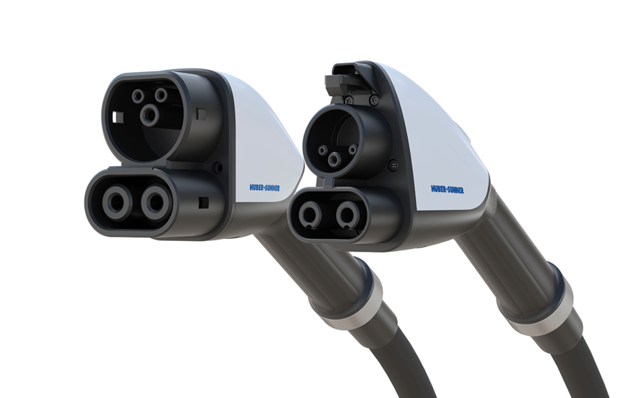  Huber+Suhner presenta un cargador ultra rápido de 500 kW para coches eléctricos 