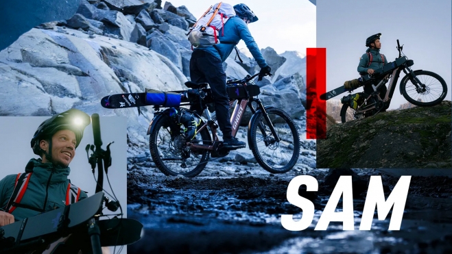 Sam es guía de montaña y esquiador freeride. Sam es guía de montaña y esquiador freeride.
