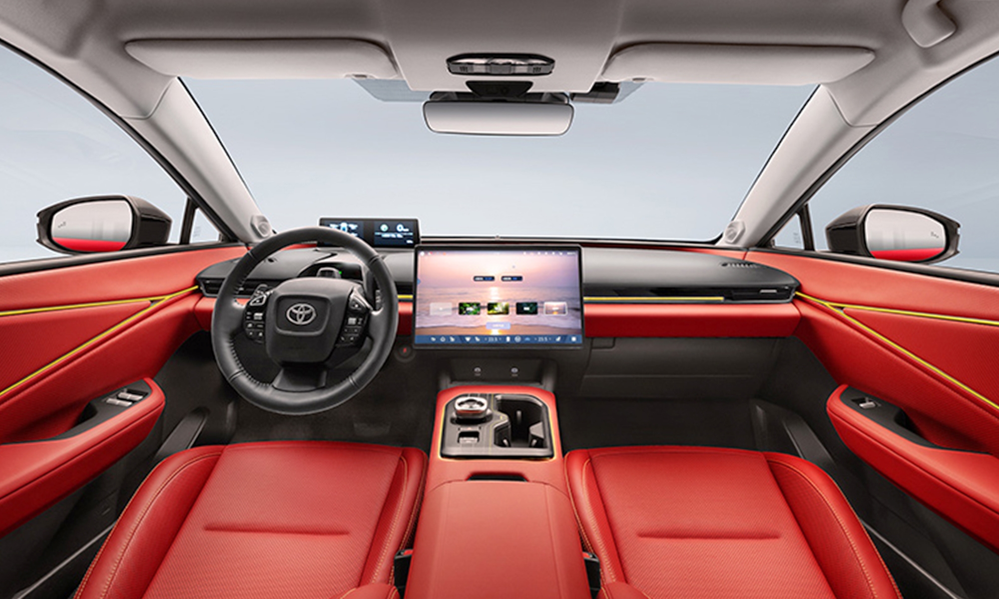 El FAW-Toyota bZ5 incluye una pantalla central de 15,6 pulgadas.