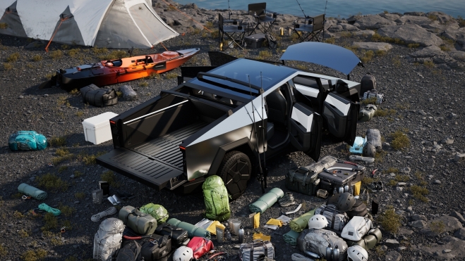 Tesla Cybertruck Trasera Tesla Cybertruck Trasera