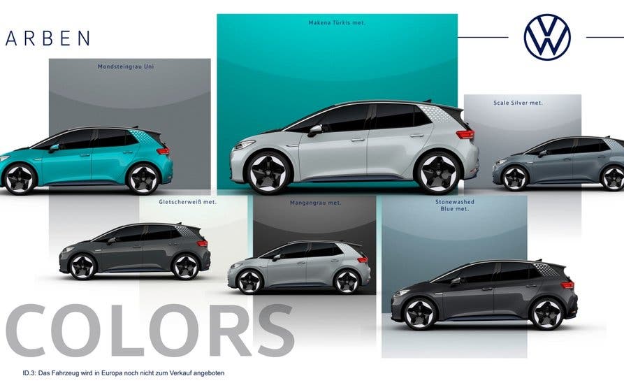  Estos son los colores que podrás elegir para el Volkswagen ID.3, por fuera y por dentro 