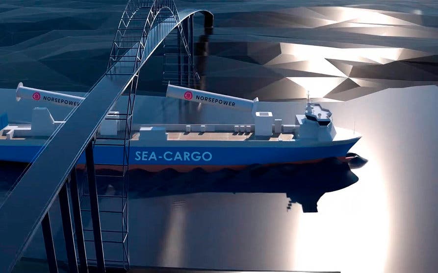  El sistema Norsepower Rotor Sail del SC Conector aprovechará los vientos del Mar del Norte para reducir sus emisiones contaminantes. 