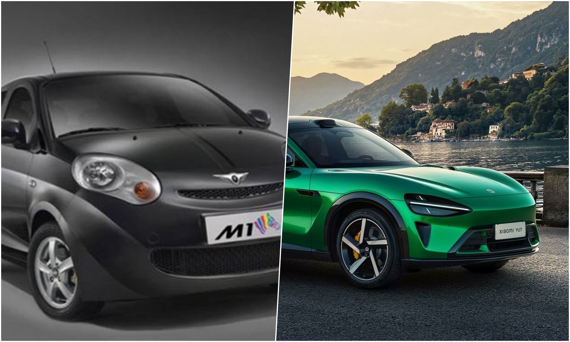 Entre estos dos coches eléctricos chinos han pasado 15 años.